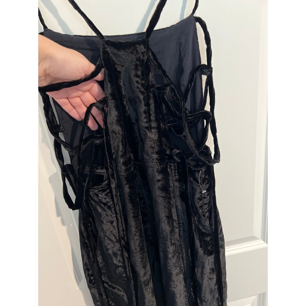 Free People 90s Forever Overalls – Size Small – Black Crushed Velvet - Picture 5 of 7